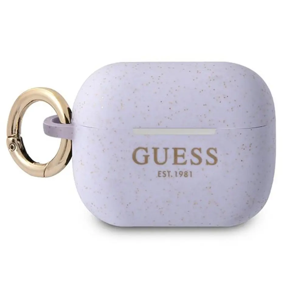 ⁨Guess GUAPSGGEU AirPods Pro cover purpurowy/purple Silicone Glitter⁩ w sklepie Wasserman.eu