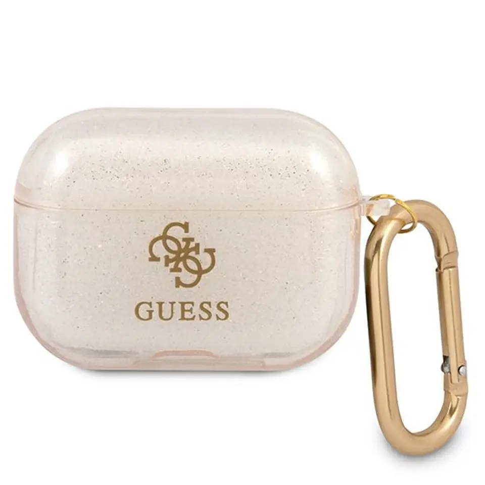 ⁨Guess GUAPUCG4GD AirPods Pro cover złoty/gold Glitter Collection⁩ w sklepie Wasserman.eu