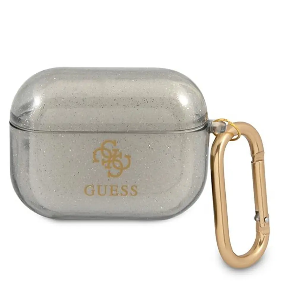 ⁨Guess GUAPUCG4GK AirPods Pro cover czarny/black Glitter Collection⁩ w sklepie Wasserman.eu