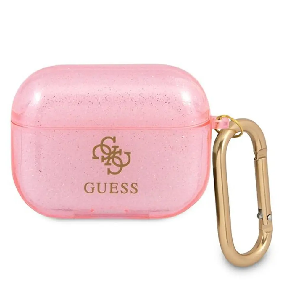 ⁨Guess GUAPUCG4GP AirPods Pro cover pink/pink Glitter Collection⁩ at Wasserman.eu