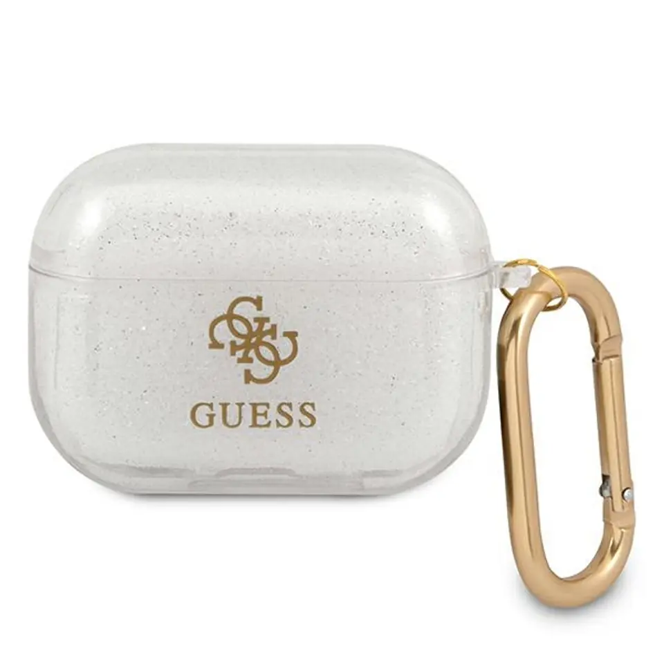 ⁨Guess GUAPUCG4GT AirPods Pro cover Transparent Glitter Collection⁩ at Wasserman.eu