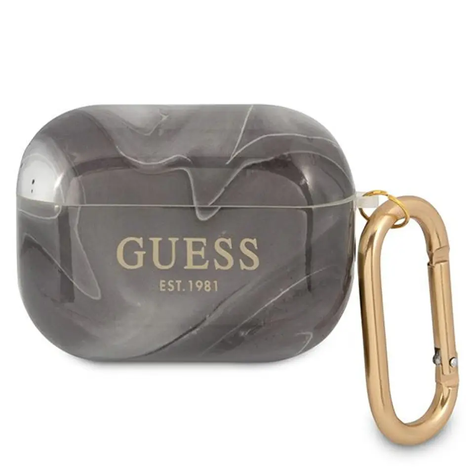 ⁨Guess GUAPUNMK AirPods Pro cover black/black Marble Collection⁩ at Wasserman.eu