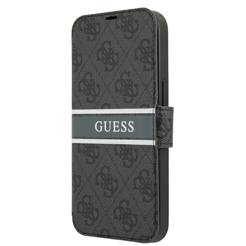 ⁨Guess GUBKP13S4GDGR iPhone 13 mini 5,4" szary/grey book 4G Stripe⁩ w sklepie Wasserman.eu