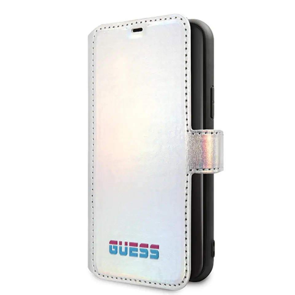 ⁨Guess GUFLBKN58BLD iPhone 11 Pro srebrny/silver book Iridescent⁩ w sklepie Wasserman.eu