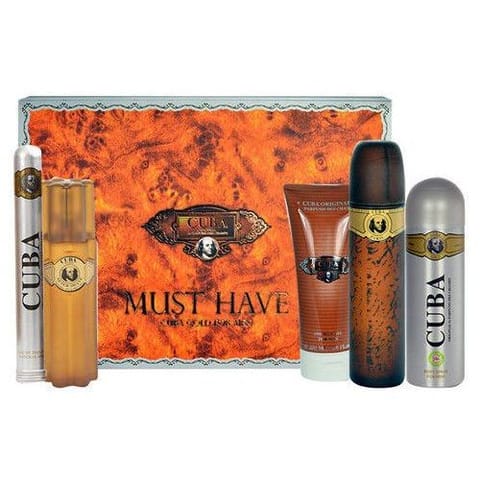 SET CUBA ORIGINAL Cuba Gold Must Have EDT spray 100ml + EDT spray 35ml + EDP spray 15ml + DEO spray 200ml + SHOWER GEL 200ml + AS 100ml w sklepie Wasserman.eu