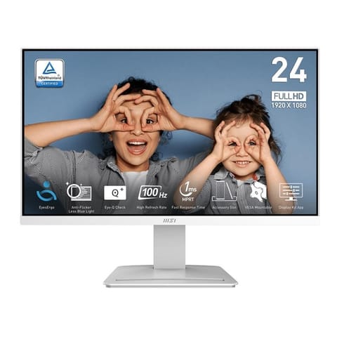 ⁨MSI 23.8" PRO MP2412W VA FHD 100Hz HDMI DP Monitor⁩ at Wasserman.eu