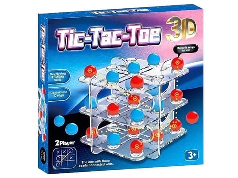 ⁨Gra logiczna TIC TAC TOE Układanka Łamigłówka, Kółko Krzyżyk 3D, 3 w Rzędzie⁩ w sklepie Wasserman.eu