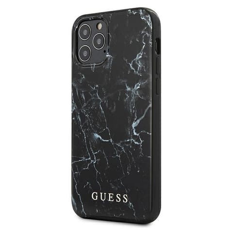 ⁨Guess GUHCP12LPCUMABK iPhone 12 Pro Max 6,7"  czarny/black hardcase Marble⁩ w sklepie Wasserman.eu