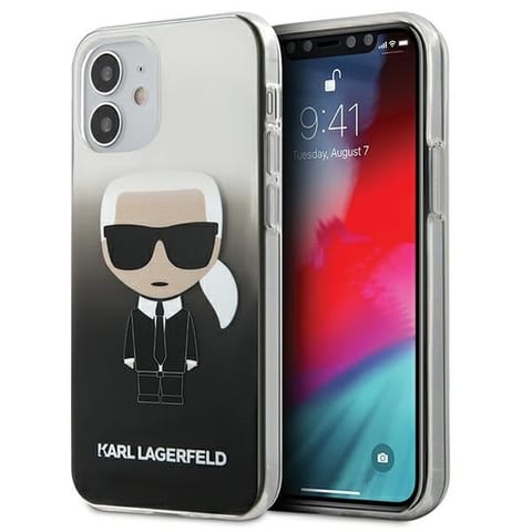 Karl Lagerfeld KLHCP12STRDFKBK iPhone 12 mini 5.4" black/black hardcase Gradient Ikonik Karl at Wasserman.eu