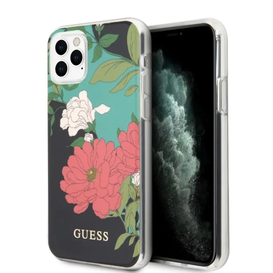 ⁨Guess GUHCN58IMLFL01 iPhone 11 Pro black/black N°1 Flower Collection⁩ at Wasserman.eu