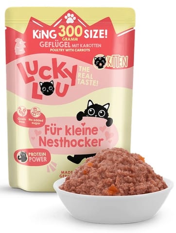 ⁨Lucky Lou Lifestage Kitten Drób saszetka 300g⁩ w sklepie Wasserman.eu