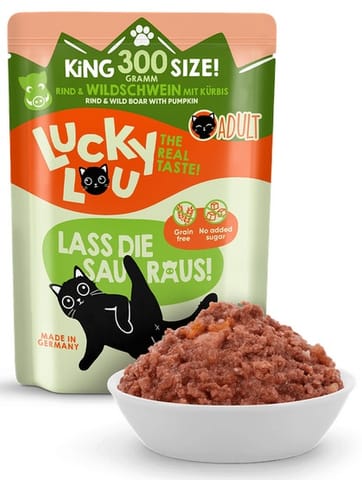 ⁨Lucky Lou Lifestage Adult Wołowina i dzik saszetka 300g⁩ w sklepie Wasserman.eu