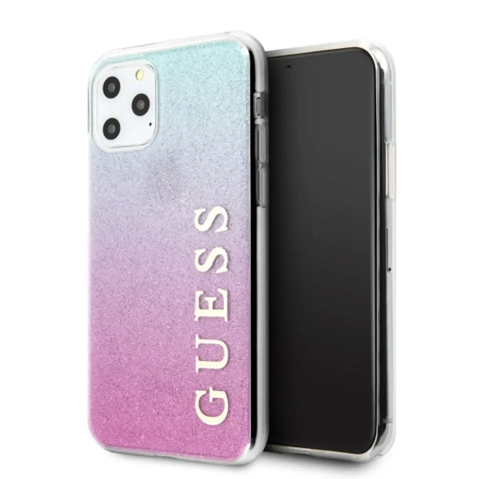 ⁨Guess GUHCN65PCUGLPBL iPhone 11 Pro Max pink-blue/pink blue hard case Glitter Gradient⁩ at Wasserman.eu