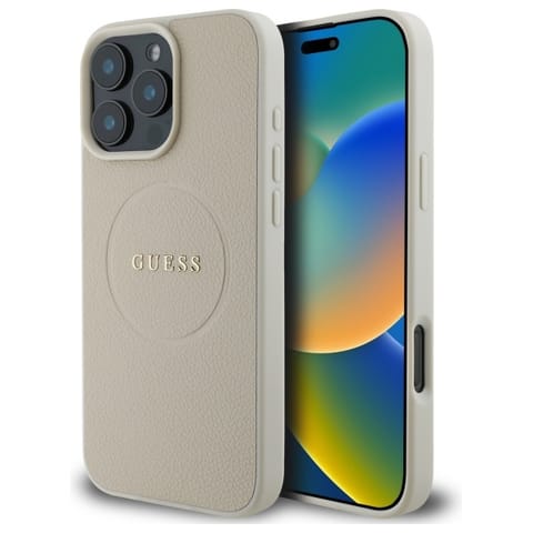 ⁨Guess GUHMP16XPGHSMME iPhone 16 Pro Max 6.9" beżowy/beige hardcase Grained Ring MagSafe⁩ w sklepie Wasserman.eu