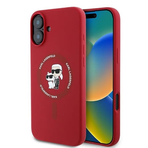 ⁨Karl Lagerfeld KLHMP16MSCMKCRHR iPhone 16 Plus 6.7" czerwony/red hardcase Silicone Karl&Choupette Ring MagSafe⁩ w sklepie Wasserman.eu