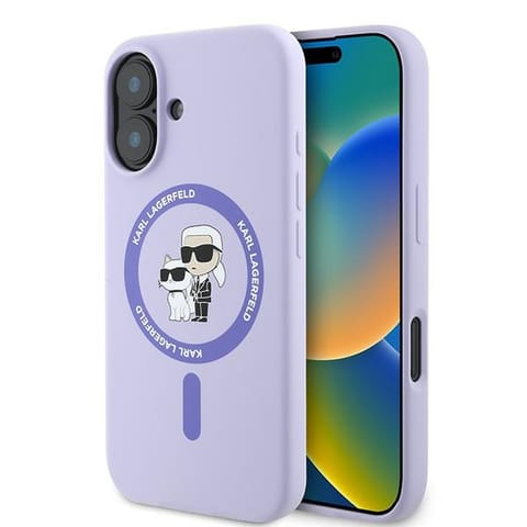 ⁨Karl Lagerfeld KLHMP16MSCMKCRHU iPhone  16 Plus 6.7" fioletowy/purple hardcase Silicone Karl&Choupette Ring MagSafe⁩ w sklepie Wasserman.eu