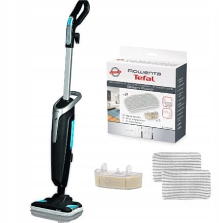 ⁨Tefal VP6555RH Steam Power Handstick Mop, 1200 W, Heating time 0,5 min, Black/Light Blue⁩ w sklepie Wasserman.eu