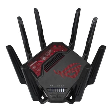 ⁨ASUS ROG Rapture GT-BE19000 router bezprzewodowy Multi-Gigabit Ethernet Trójpasmowy (2,4 GHz / 5 GHz / 6 GHz) Czarny, Czerwony⁩ w sklepie Wasserman.eu