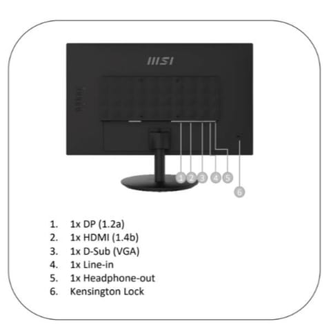 ⁨MSI Pro MP242A monitor komputerowy 60,5 cm (23.8") 1920 x 1080 px Full HD Czarny⁩ w sklepie Wasserman.eu