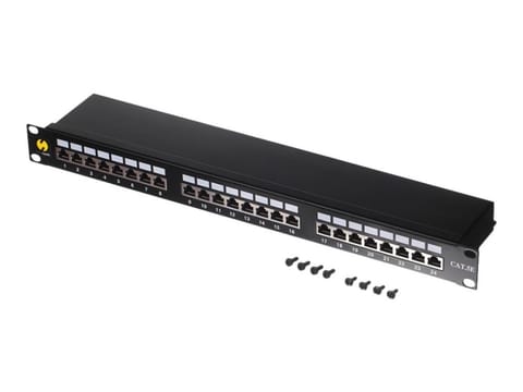 ⁨Patch panel 19'' Netrack 24-porty kat. 5e FTP, z półką⁩ at Wasserman.eu