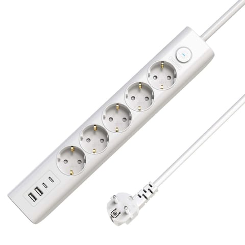 ⁨MicroConnect 5-way USB Schuko Power Strip⁩ w sklepie Wasserman.eu