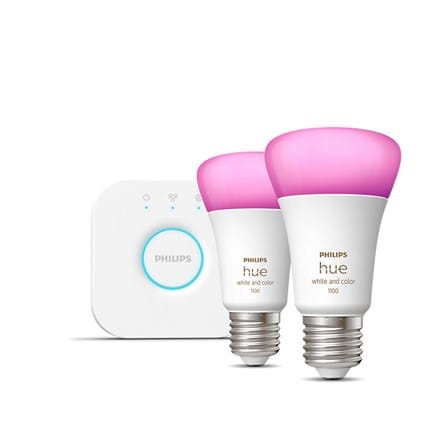 ⁨Philips Hue HueWCA Starter Kit 2pcs, Bridge | E27 | 11 W | White and colored light,  2000K-6500K +16 million colors | Bluetooth and Zigbee⁩ at Wasserman.eu