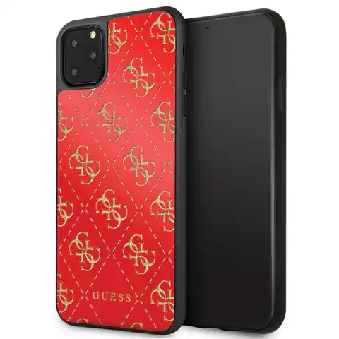 ⁨Guess GUHCN654GGPRE iPhone 11 Pro Max red/red hard case 4G Double Layer Glitter⁩ at Wasserman.eu