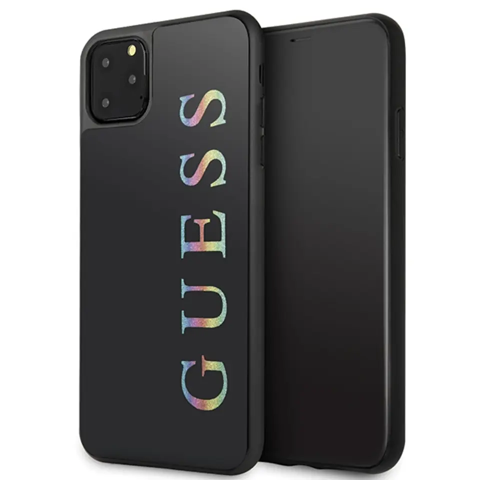 ⁨Guess GUHCN65LGMLBK iPhone 11 Pro Max black/black hard case Glitter Logo⁩ at Wasserman.eu