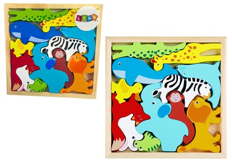 ⁨Wooden Puzzle Animals to Fit Lion Rabbit⁩ at Wasserman.eu
