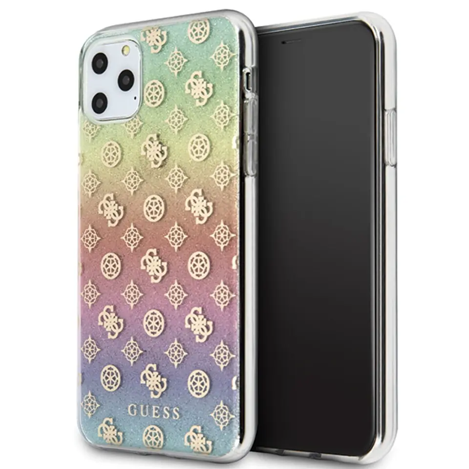 ⁨Guess GUHCN65PEOML iPhone 11 Pro Max multicolor hard case Iridescent 4G Peony⁩ w sklepie Wasserman.eu