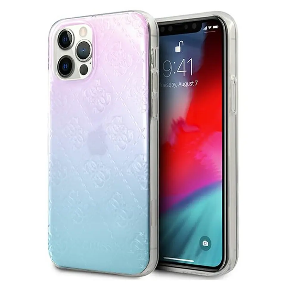 ⁨Guess GUHCP12L3D4GGBP iPhone 12 Pro Max 6,7" blue-pink/blue&pink hardcase 4G 3D Pattern Collection⁩ at Wasserman.eu