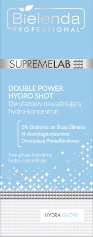 ⁨BIELENDA PROFESSIONAL Supremelab Hydra Glow Double Power Hydro Shot Dwufazowy nawadniający Hydro-koncentrat do twarzy 30 ml⁩ w sklepie Wasserman.eu