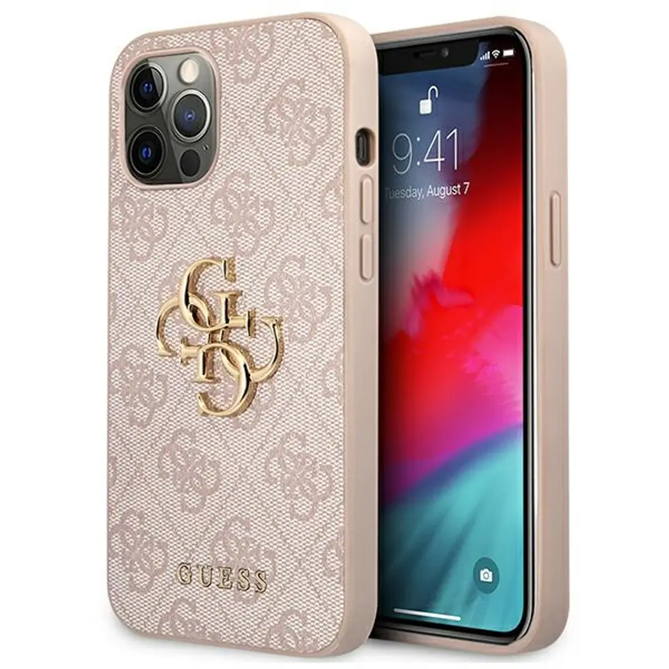 ⁨Guess GUHCP12L4GMGPI iPhone 12 Pro Max 6.7" pink hardcase 4G Big Metal Logo⁩ at Wasserman.eu