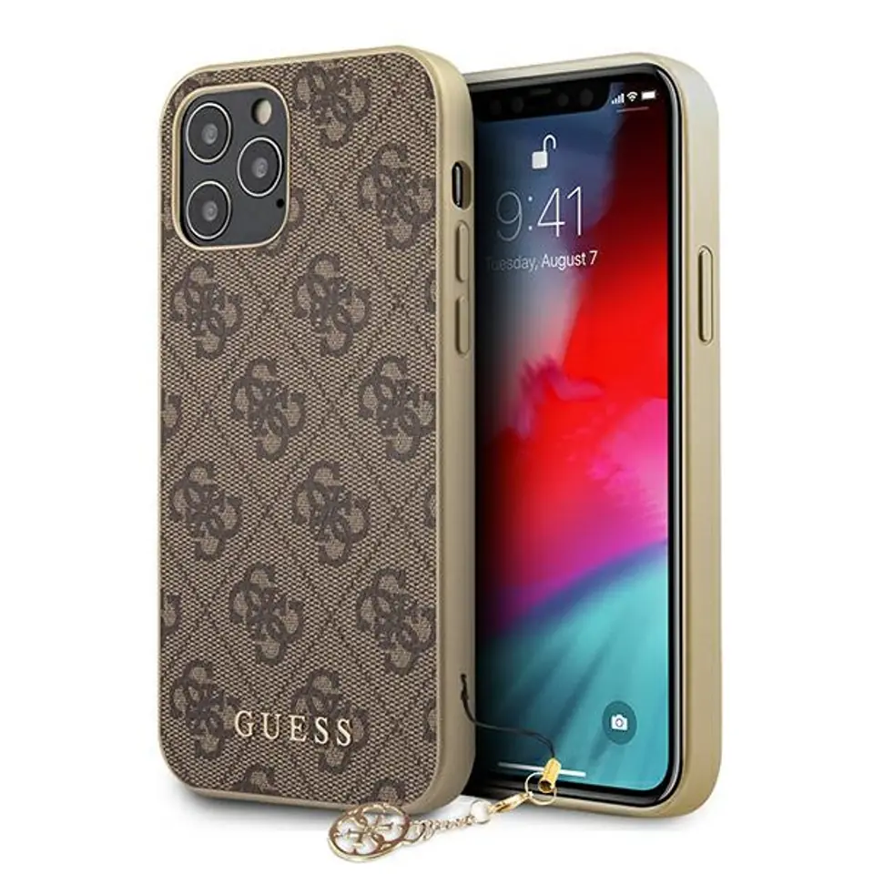 ⁨Guess GUHCP12LGF4GBR iPhone 12 Pro Max 6.7" brown/brown hardcase 4G Charms Collection⁩ at Wasserman.eu