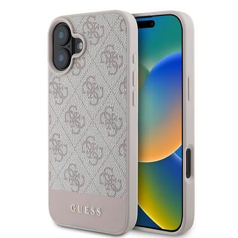 ⁨Guess GUHCP16MG4GLPI iPhone 16 Plus 6.7" różowy/pink hardcase 4G Bottom Stripe⁩ w sklepie Wasserman.eu