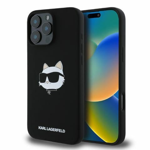 ⁨Karl Lagerfeld KLHMP16XSCHPPLK iPhone 16  Pro Max 6.9" czarny/black hardcase Silicone Choupette Head Print MagSafe⁩ w sklepie Wasserman.eu