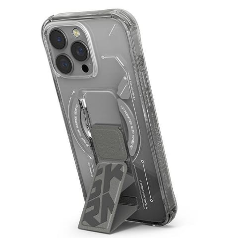 ⁨Skinarma etui Helio iPhone 16 Pro 6.3"   Magnetic Charging + Grip Stand titanium⁩ w sklepie Wasserman.eu