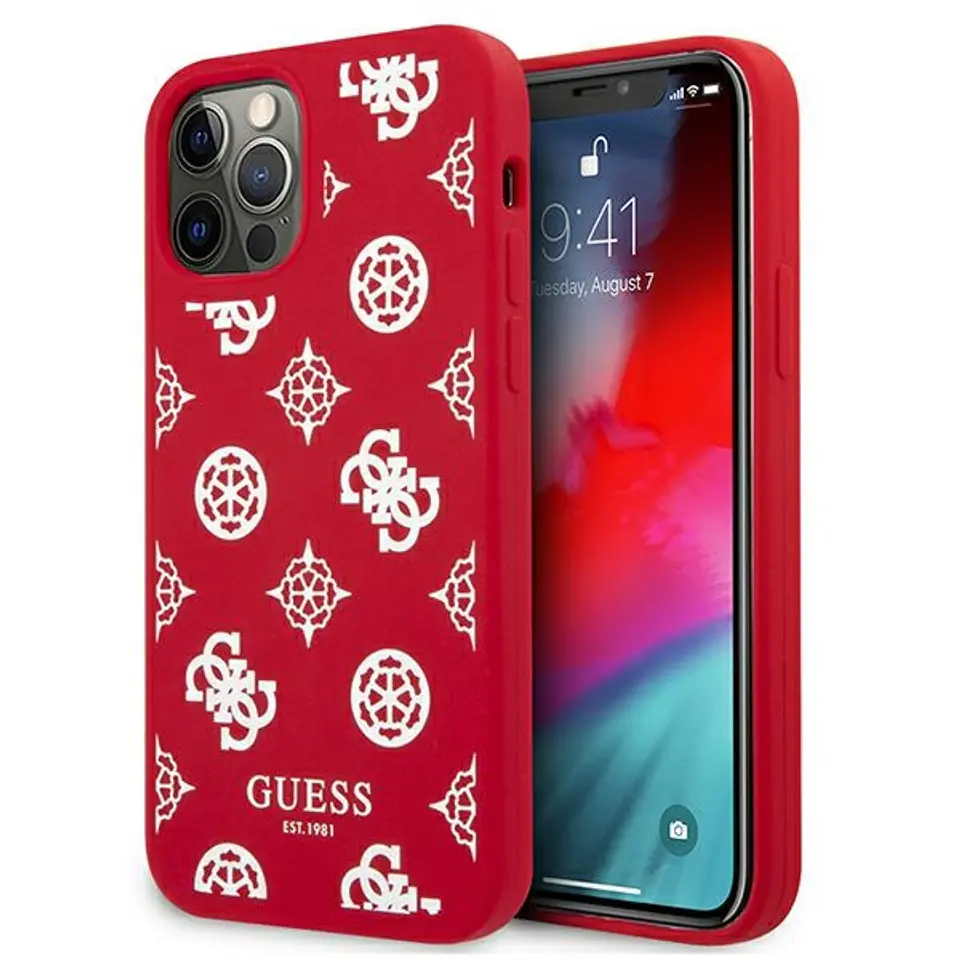 ⁨Guess GUHCP12LLSPEWRE iPhone 12 Pro Max 6.7" red/red hard case Peony Collection⁩ at Wasserman.eu