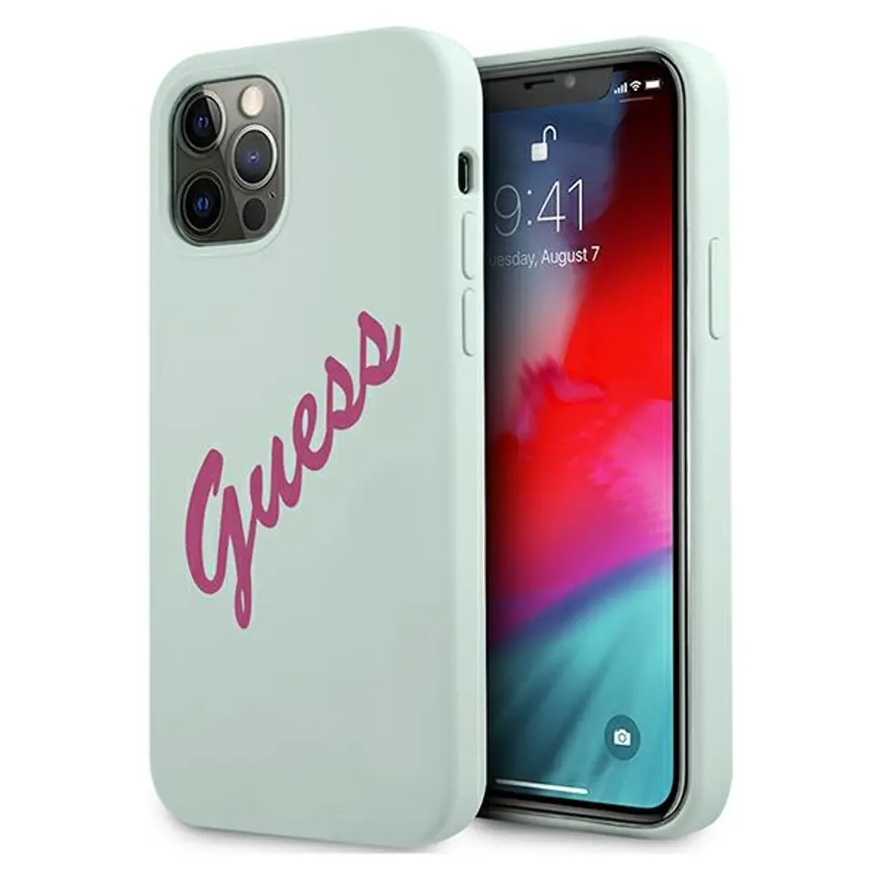 ⁨Guess GUHCP12LLSVSBF iPhone 12 Pro Max 6.7" blue fuchsia/blue fuschia hardcase Silicone Vintage⁩ at Wasserman.eu