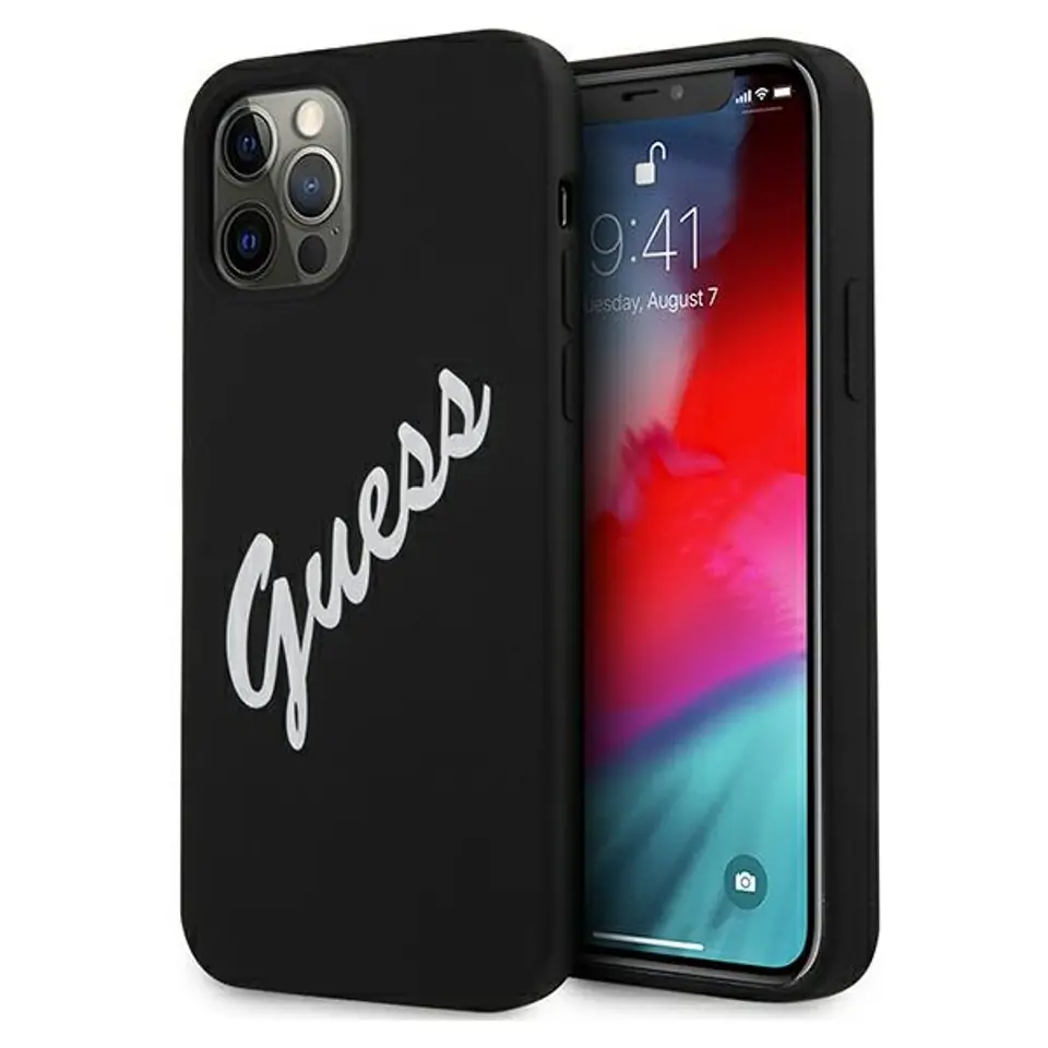 ⁨Guess GUHCP12LLSVSBW iPhone 12 Pro Max 6.7" black white hardcase Silicone Vintage⁩ at Wasserman.eu