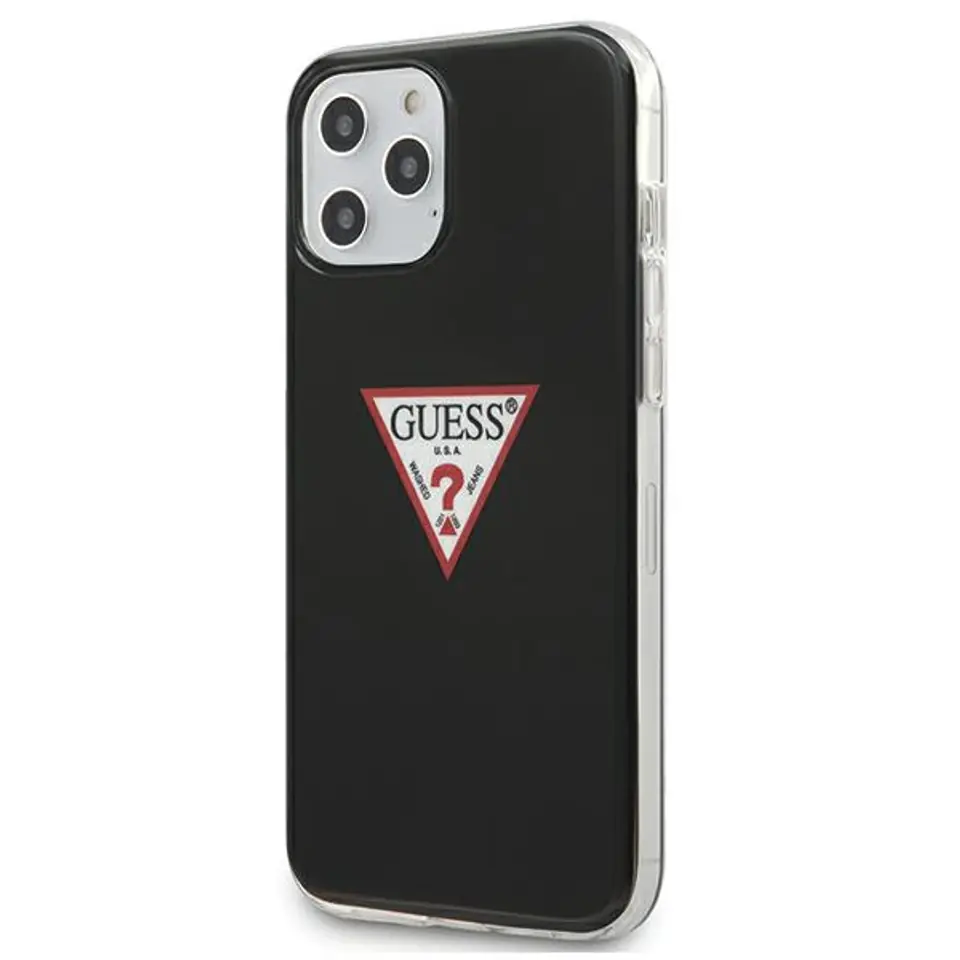 ⁨Guess GUHCP12MPCUCTLBK iPhone 12/12 Pro 6,1" czarny/black hardcase Triangle Collection⁩ w sklepie Wasserman.eu