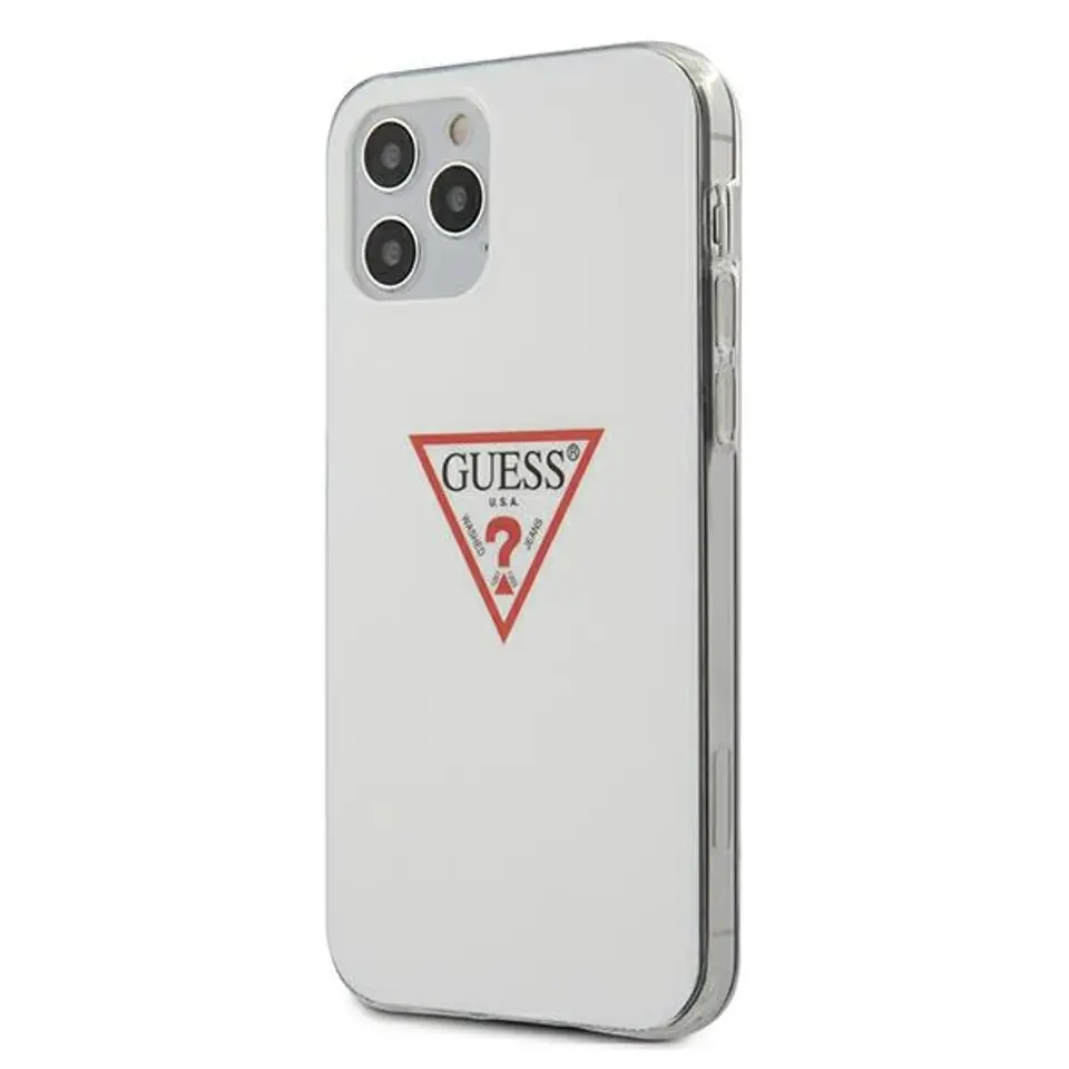 ⁨Guess GUHCP12LPCUCTLWH iPhone 12 Pro Max 6,7"  biały/white hardcase Triangle Collection⁩ w sklepie Wasserman.eu