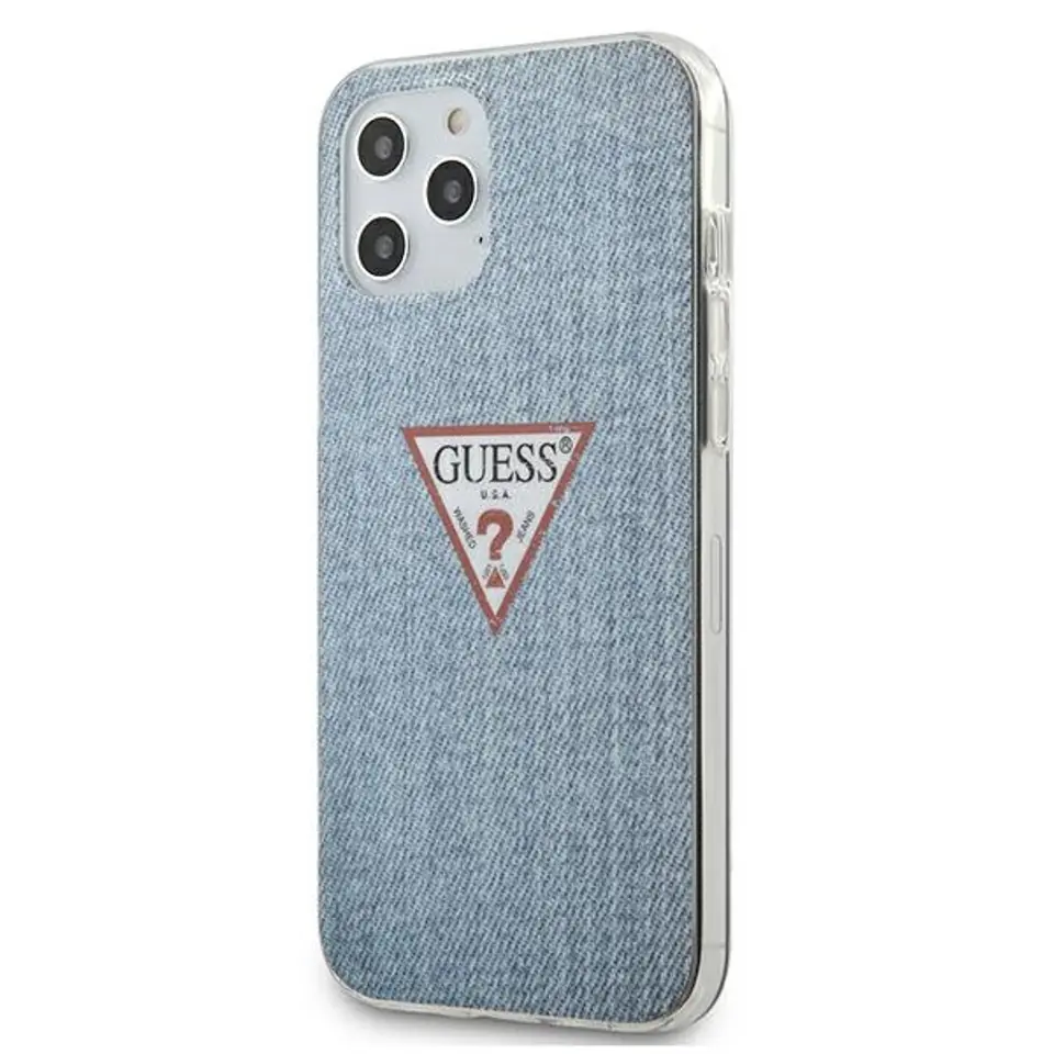 ⁨Guess GUHCP12LPCUJULLB iPhone 12 Pro Max 6,7"  niebieski/light blue hardcase Jeans Collection⁩ w sklepie Wasserman.eu