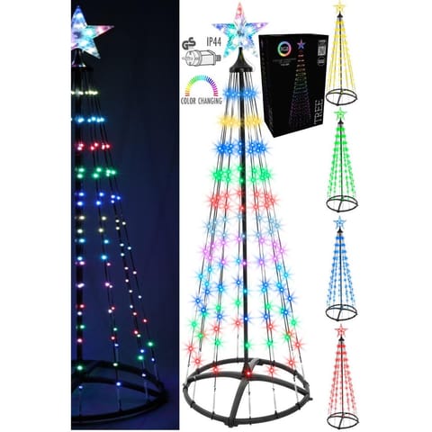 ⁨CHOINKA DEKORACYJNA 154LED RGB 150CM BLACK⁩ w sklepie Wasserman.eu