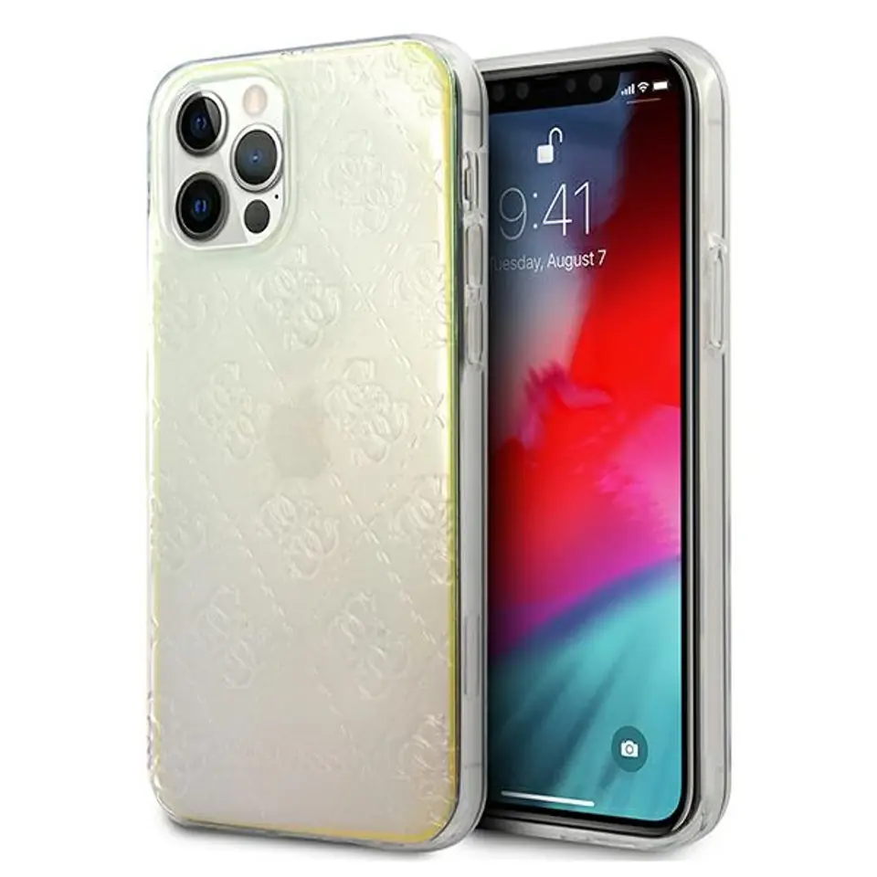 ⁨Guess GUHCP12M3D4GIRBL iPhone 12/12 Pro 6.1" Opal/iridescent hardcase 4G 3D Pattern Collection⁩ at Wasserman.eu