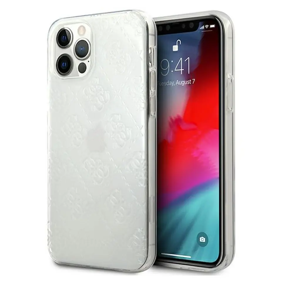 ⁨Guess GUHCP12M3D4GTR iPhone 12/12 Pro 6,1" transparent hardcase 4G 3D Pattern Collection⁩ at Wasserman.eu