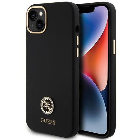 ⁨Guess GUHCP15M4DGPK iPhone 15 Plus / 14 Plus 6.7" czarny/black hardcase Silicone Logo Strass 4G⁩ w sklepie Wasserman.eu