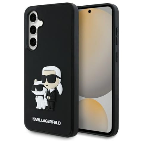 ⁨Karl Lagerfeld KLHCS24FE3DRKCNK S24 FE    S721 czarny/black hardcase 3D Rubber Karl&Choupette⁩ w sklepie Wasserman.eu