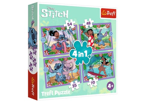 ⁨Puzzle - 4w1 - Szalony dzień Lilo and Stitch - Disney Lilo and Stitch 34633⁩ w sklepie Wasserman.eu