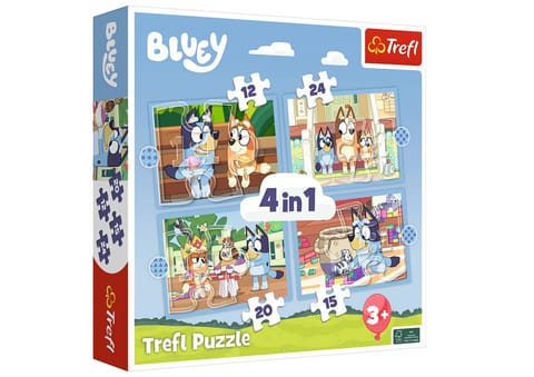 ⁨Puzzle - 4w1 (12, 15, 20, 24) - Bluey i jego świat Trefl 34637⁩ w sklepie Wasserman.eu